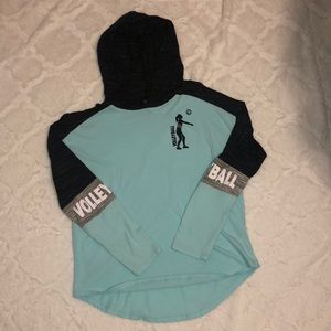justice Active collection teal volleyball hoodie